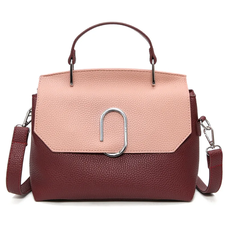 

2017 Women bag Paper Clip Buckle Bag Lichee Grain Cover Handbag Brief Casual Fashion Shell Messenger Bag Shoulder bag for Party