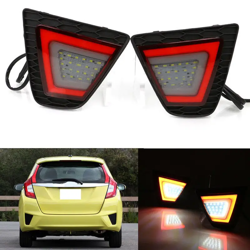 4 funtion LED Rear Bumper Fog light driving turn Lamp For Honda Jazz