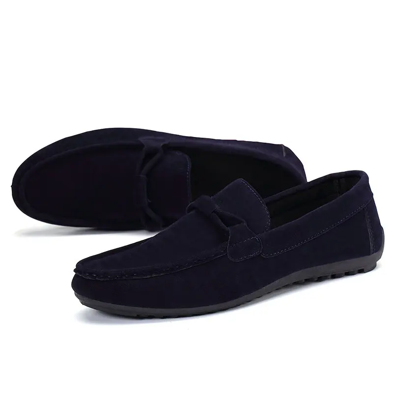 TOURSH мужские мягкие кожаные ботинки кэжуал модная мужская обувь замшевые кожаные кроссовки мокасины для вождения Gommino слипоны туфли для тенниса без каблуков Masculino - Цвет: Blue