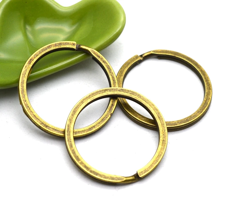 10ピース28ミリメートルアンティークブロンズメタルキーホルダー分割リングユニセックスキーリングキーホルダーキーフォブアクセサリーB207 2