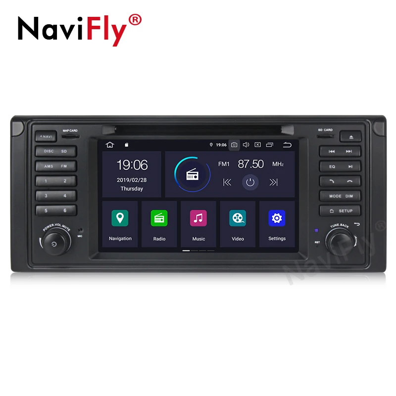 NaviFly Android 9 0 автомобильный dvd мультимедийный плеер радио аудио для BMW E53 X5 E39 5/M5 97 06 GPS