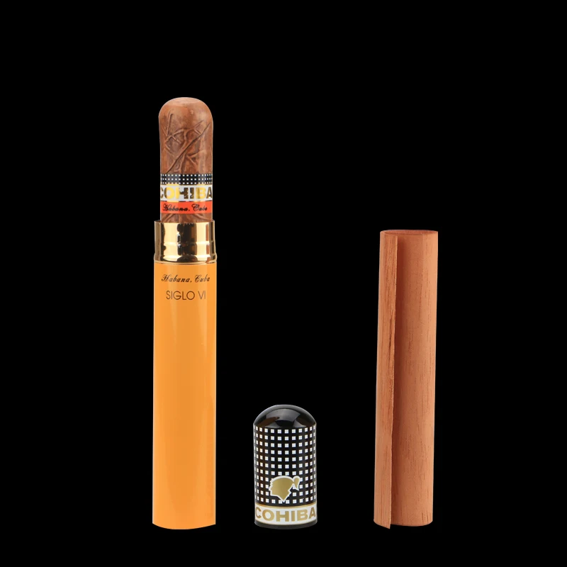 COHIBA симпатичный гаджет портативный Siglo VI Алюминиевый Дорожный дерево кедра с подкладкой упаковка портсигар футляр держатель на заказ Мини-коробка с увлажнителем