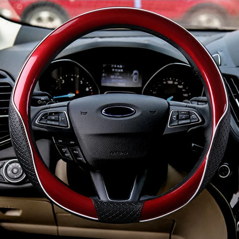 

New Leather Steering Wheel Cover Universal 35/36/37/38/39/40cm Protect handle For BMW Ford Focus 2 VW Jeep Grand Cherokee Toyota