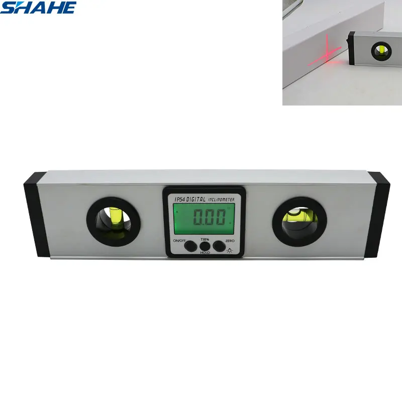 

shahe 225mm Digital Spirit Level 360 Degree Angle Finder with Strong Magnets digital readout With light laser spirit level