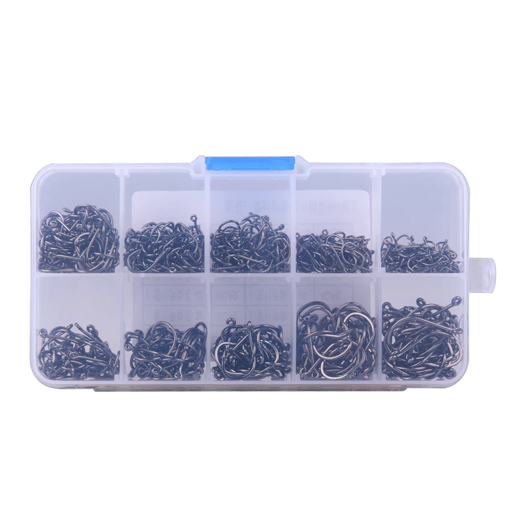200-600pcs/lots Size #3-#12 Fishing Hook Jig Hooks with Hole Fly Fishing Tackle Box Carbon Steel Fishhooks Fishing lure Tackles