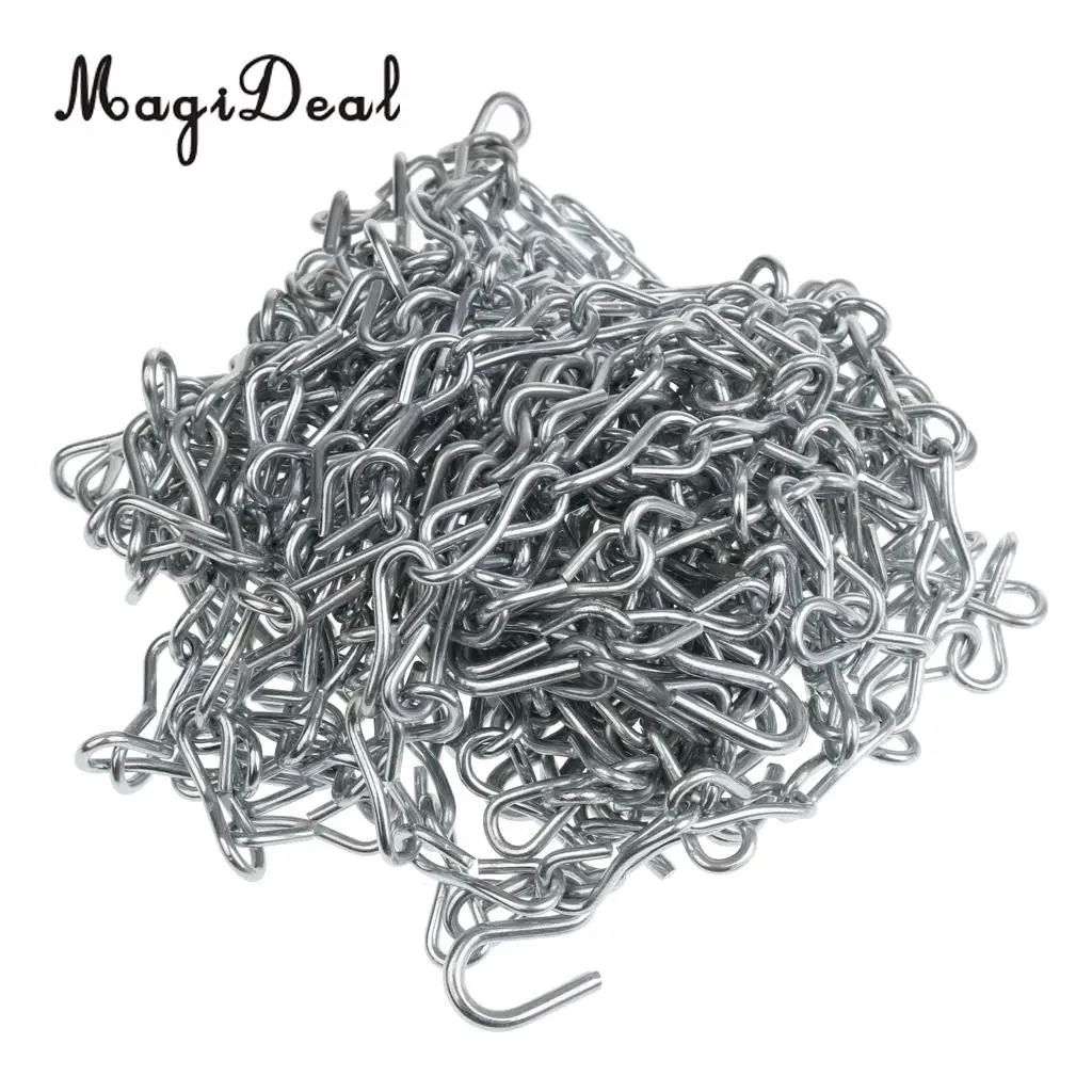 MagiDeal Heavy Duty Metal Chain Link Basketball Net for Standard Indoor or Outdoor Team Sports Basketball Hoop Rim Silver