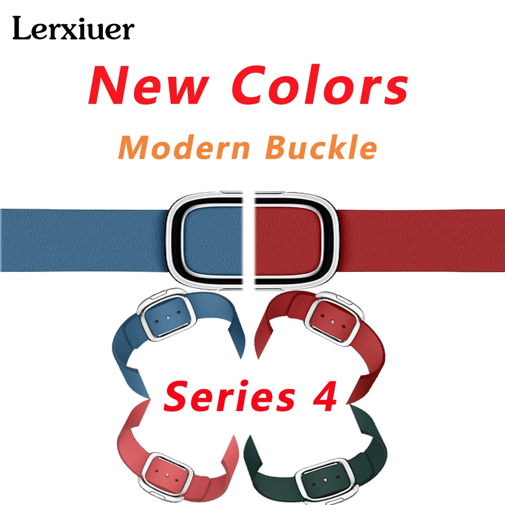 

Lerxiuer Leather strap for Apple Watch Modern buckle band series 4 44mm/40mm iwatch 3/2/1 42mm/38mm wrist bracelet belt correa