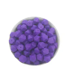 Deep Purple силиконовые бусины шестиугольник Четки Для режущихся зубов Baby food grade Bite Beads 14 мм 17 мм