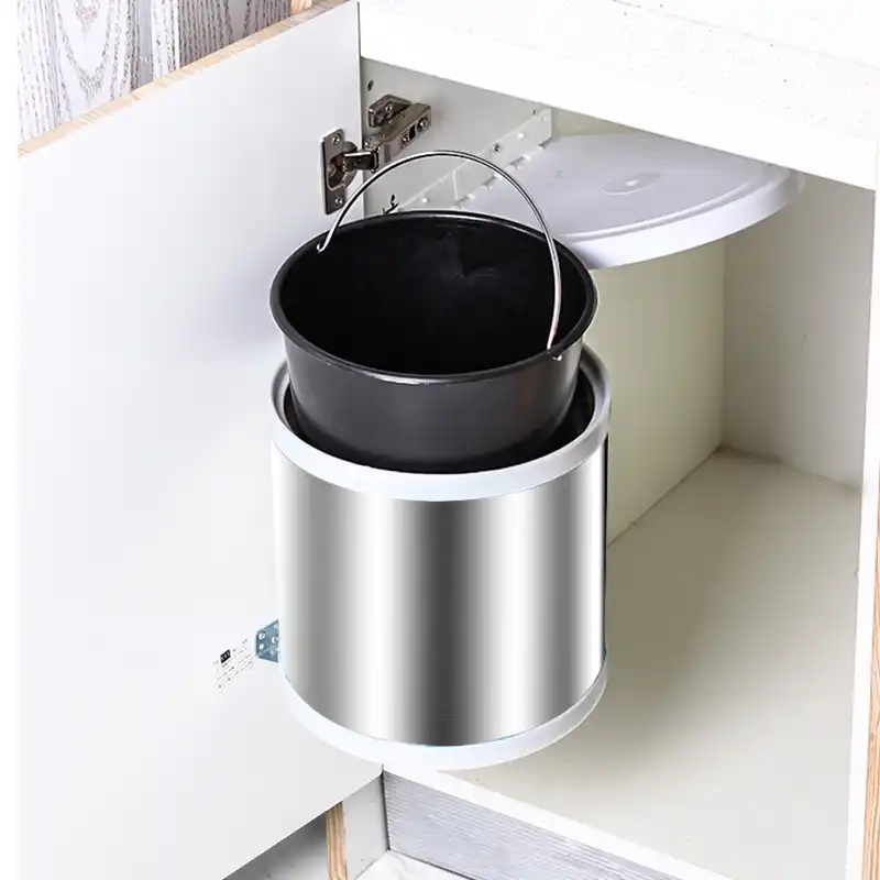 Stainless Steel Trash Can For Kitchen Garbage Poubelle Recessed Built In Double Bucket Trash Bin Dustbin Hide Style Waste Bin Waste Bins Aliexpress
