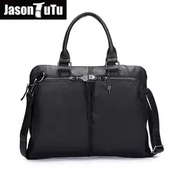 Джейсон пачка черный кожаный Сумки Для мужчин сумка Бизнес сумка для ноутбука Для мужчин Сумка многофункциональная сумка Bolsas B143
