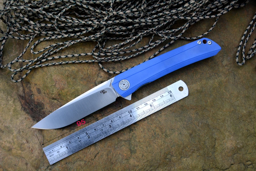 

CH Knife ch3002 orange or blue G10 handle folding pocket hunting knife D2 blade Ball bearing washer with Clip