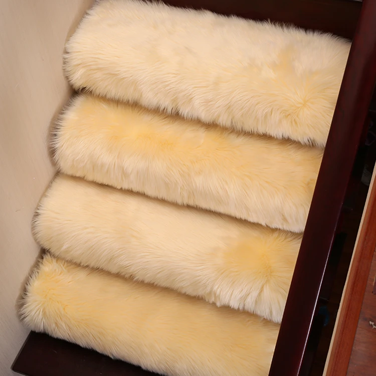 Европейский искусственный шерстяной плюшевый Пушистый Ковер для лестницы коврик коврики для прихожей твердый вращающийся лестничный коврик белый черный серый меховой ковер по индивидуальному заказу