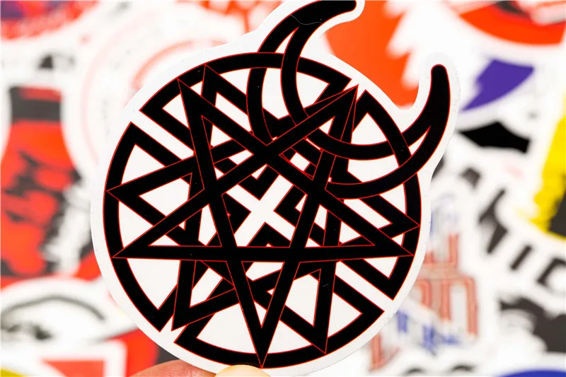 50PCS Pack Rock Stickers Set Heavy Metal Band Stickers For Luggage Skateboard Laptop Guitar Fridge Bicycle Punk Stickers  (10)