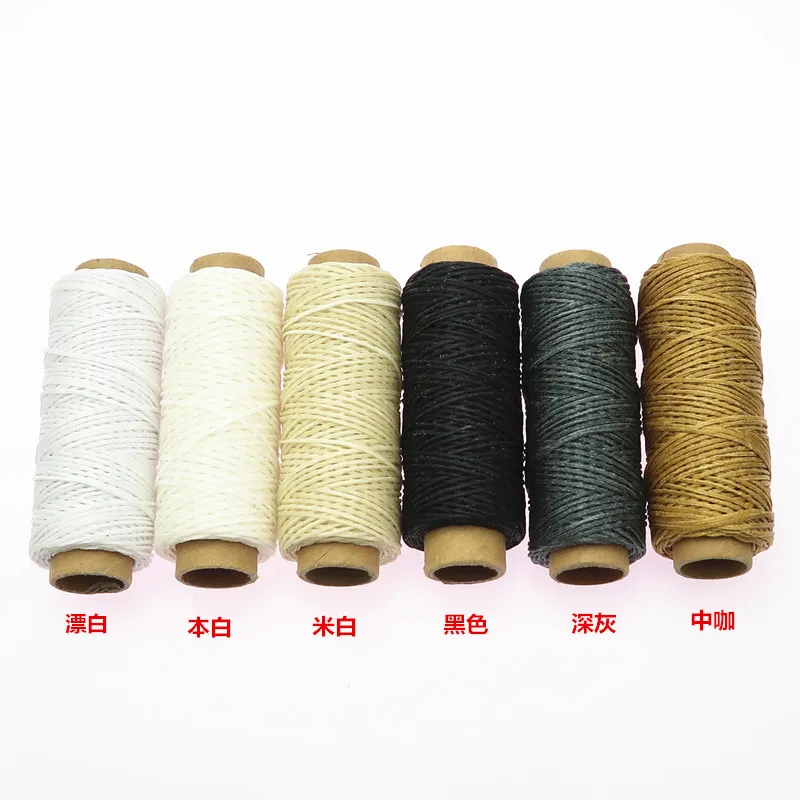 

6pcs/set 50m 150D Woven 1mm Flat Wax Thread for DIY Leather Hand-Stitching Sewing Craft Leather DIY Material