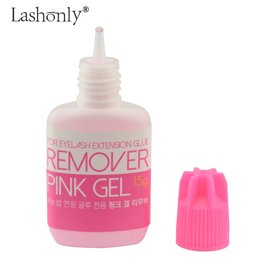 

5 Bottles 15ml Pink Strawberry Flavor Gel Remover for Eyelash Extension Glue from Korea Removing Eyelash Extensions