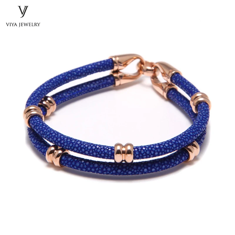 simple beads stingray leather bracelet for men ,couple stingray beads bracelets (3)
