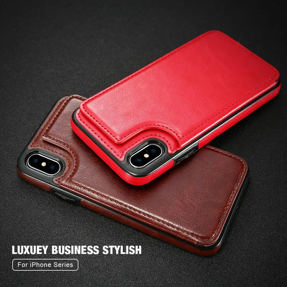 KISSCASE Fall Für iPhone XS X Volle Schutz Flip Leder Wallet Card Slots Fall Für iPhone 8 Plus 8 7