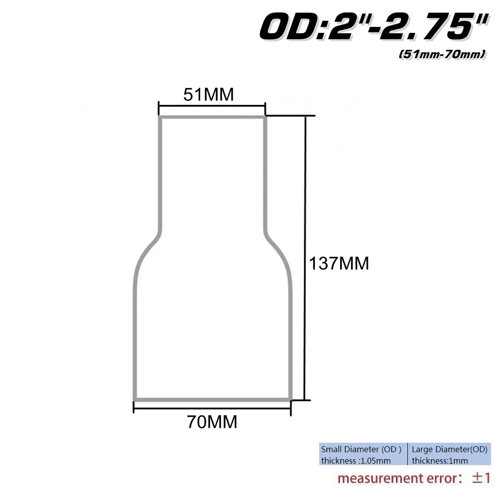 OD: " 2,25" 2,7" 3" 3," нержавеющая коническая Стандартный редуктор коннектор трубы AF-BJ - Цвет: OD 51-70MM