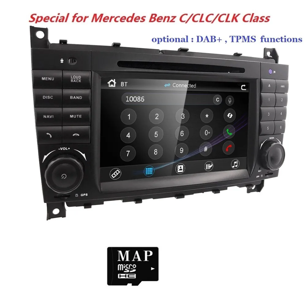 " автомобиль DVD Радио для Mercedes Benz c-класс W203 2004-2007 CLC W203 2008-2010 CLK W209 2005-2011 gps навигация USB RDS BT SD