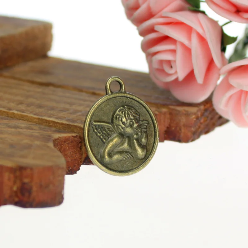 10pcs/lot 19MM 2G Angel Charms, Round Shaped Angel Design Charm