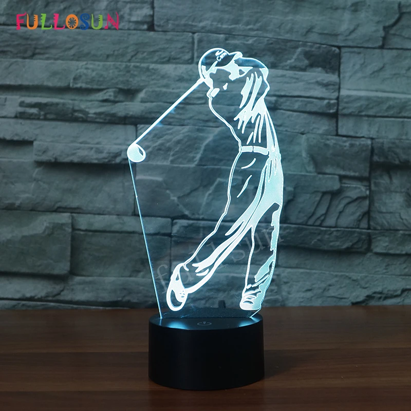 

Free shipping 3D Design Golf Night Lights Home Decoration USB LED Lights Color-changing Atmosphere 3D Desk Lamp
