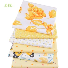 Chainho, 6 шт. желтый цветочный, саржевая хлопковая ткань с принтом, Лоскутная Ткань, сделай сам шитье и стеганое одеяло, материал для малышей и детей