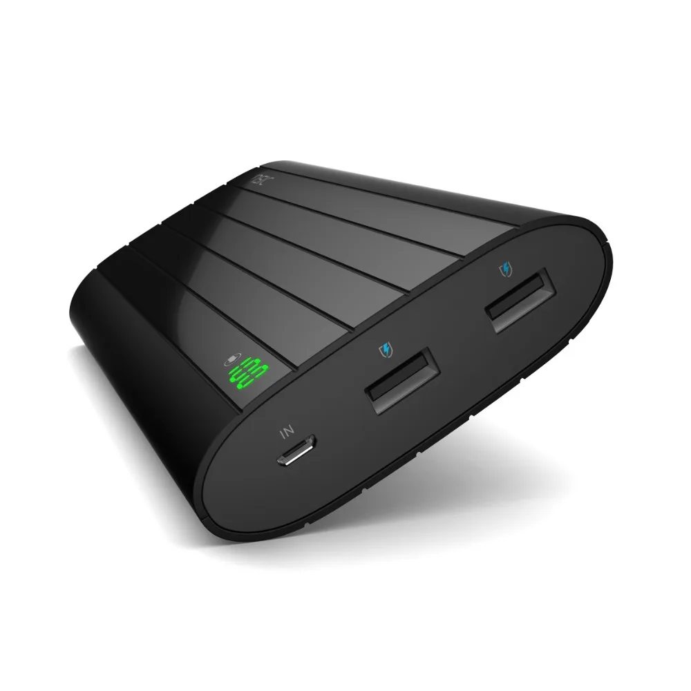  Cargador de batería externo Vinsic negro 20000mAh de identificación inteligente con doble USB para 