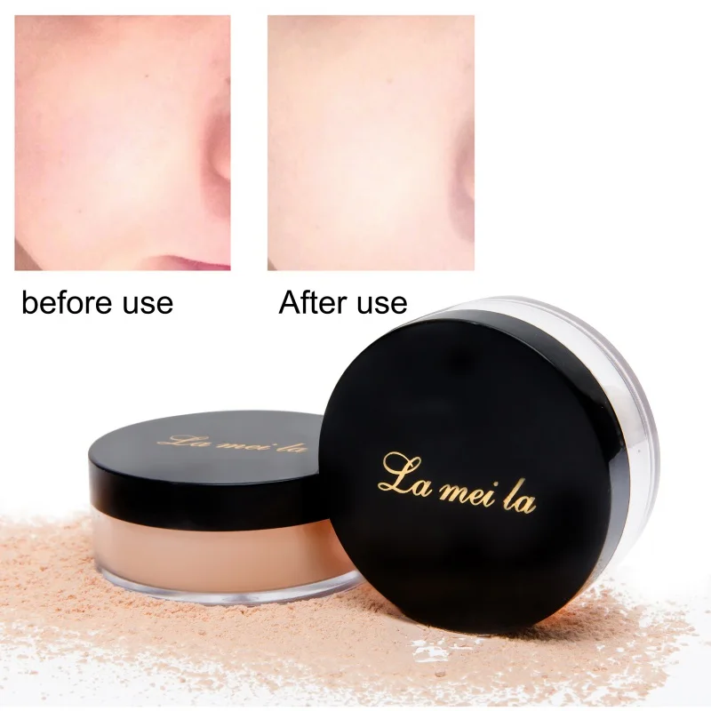 1pc Loose Powder Waterproof Matte Setting Powder with Puff Long Lasting Concealer Light Powder Mineral Makeup