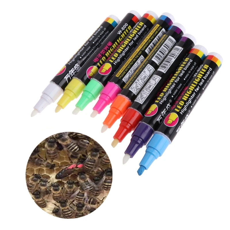 

1 Pcs Queen Bee king Pen Fluescent 8 Col Beekeeping Tools Plastic ker Pen Bee Tools Supply