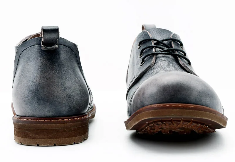 Обувь на плоской подошве в британском ретро стиле; модная мужская повседневная обувь из мягкой кожи на плоской подошве со шнуровкой; Мужская обувь из натуральной коровьей кожи на низком каблуке с круглым носком
