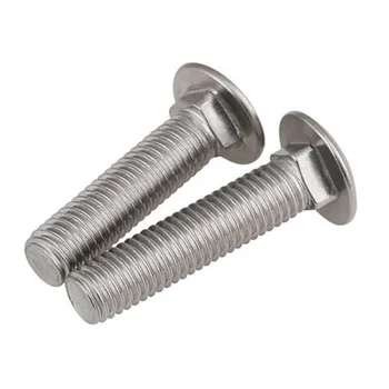 

5pcs M6 304 stainless steel Big horse carriage bolt Semicircular squares neck screws Shelf screw Flat head square 12mm-60mm Long