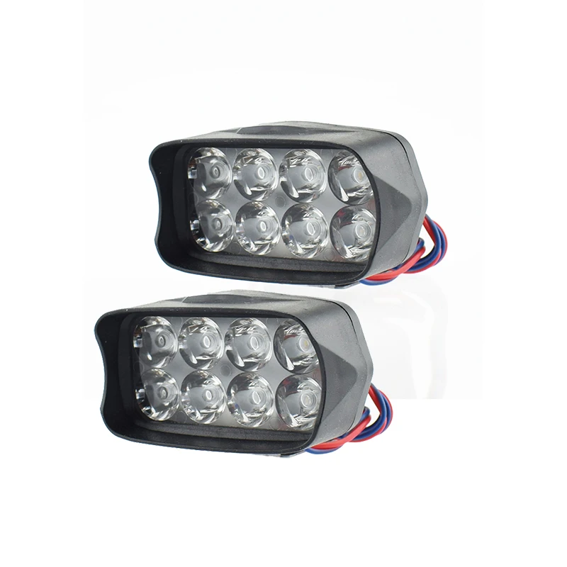 Moto rcycle фары Противотуманные фары 1200LM супер яркий moto вспомогательная лампа 12v 12w 8LED moto rbike прожекторы рабочее освещение