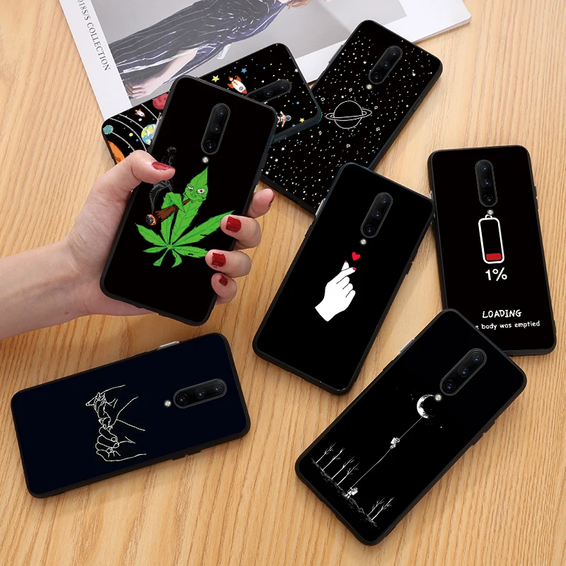 

Black Matte Phone Case For Oneplus 7 Pro Mini Heart Cases For OnePlus 7 One Plus 7 Pro 1+7Pro Soft TPU Cover Couple Coque Shell