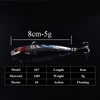 1pcs 5colors 8cm 5g Hard Minnow Fishing Lure Topwater Floating Wobblers Crankbait Bass Artificial Baits Pike Carp Lures 3D Eyes ► Photo 2/6