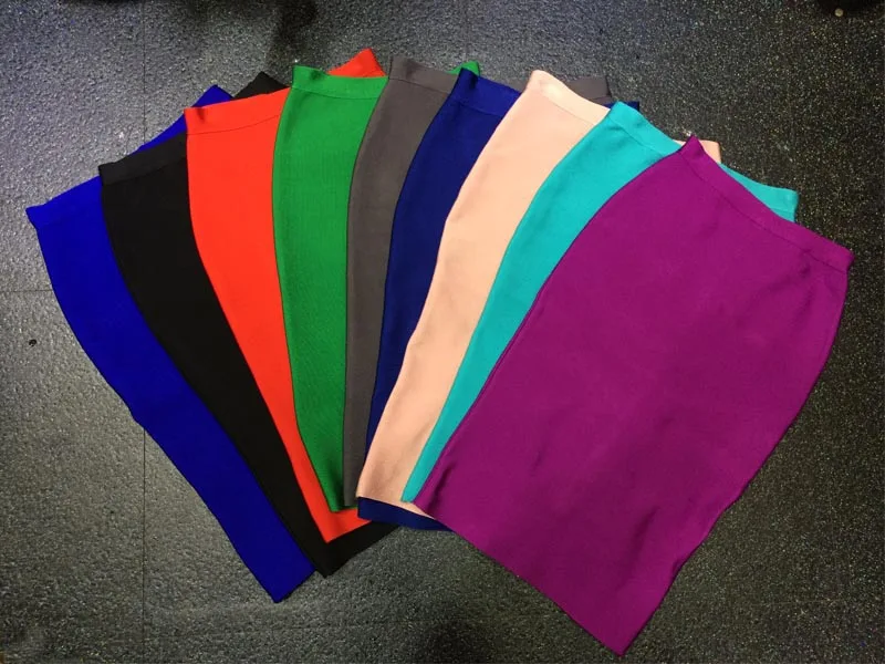Wholesale 2016 New High Quality Stretch Knit Skirt Multiple Fashion Wild Colour Bandage Skirt H0924