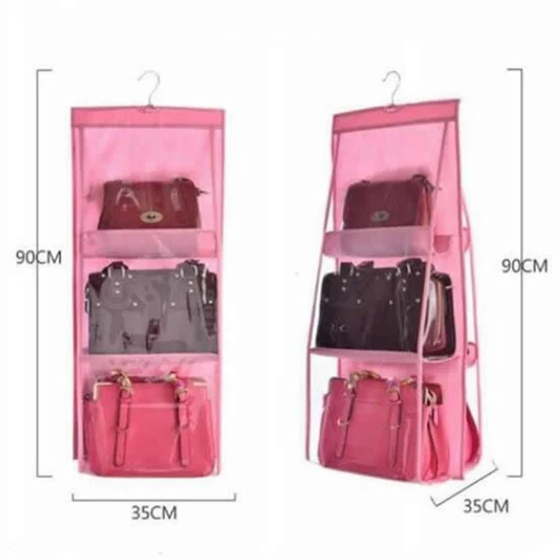 Аксессуары для путешествий, модный двухсторонний прозрачный 6 Карманный упаковочный Органайзер, складная подвесная сумка, вешалки, сумка