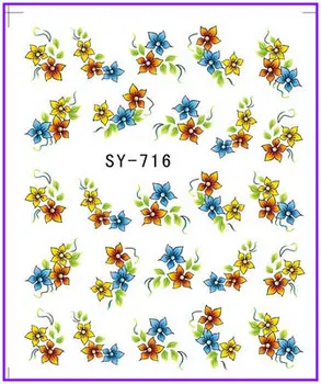 

6 PACK/ LOT GLITTER WATER DECAL NAIL ART NAIL STICKER FLOWER FLAMERAY GERBERA NIGHT-BLOOMING CEREUS SY711-716