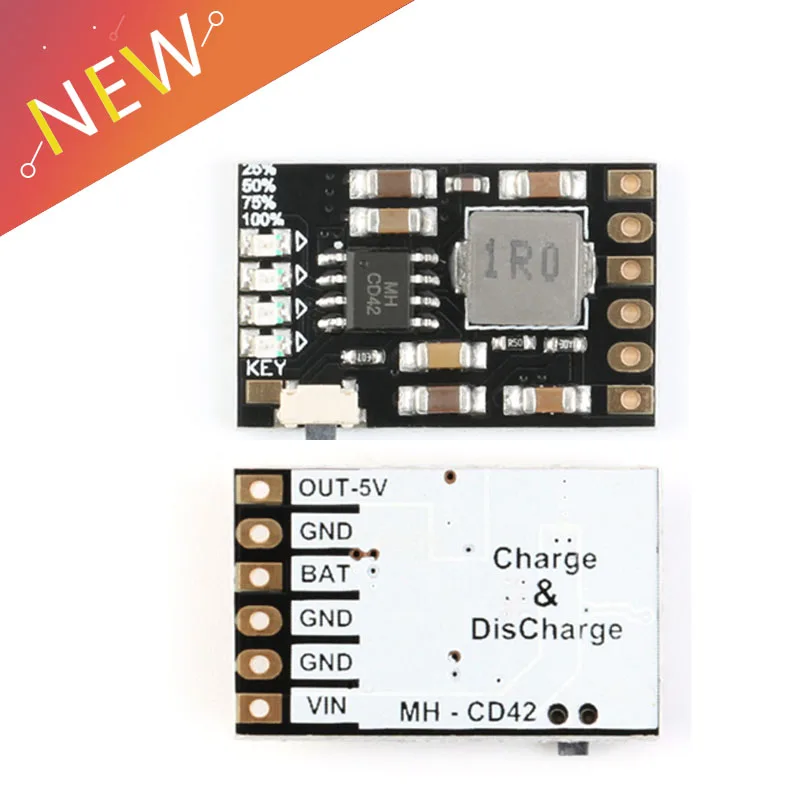 

MH-CD42 DC 5V 2.1A Mobile Power Diy Board 4.2V Charge/Discharge(boost)/battery protection/indicator module 3.7V lithium 18650