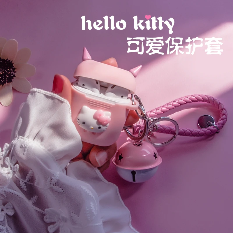 Мультяшный силиконовый чехол hello kitty для Apple Airpods, bluetooth-наушники, аксессуары Airpod, защитный чехол