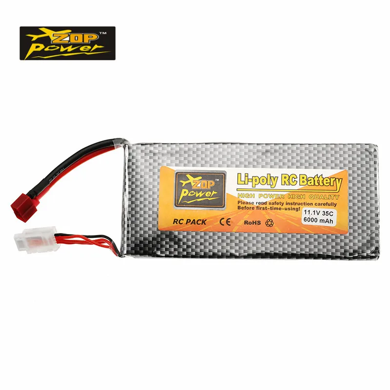 

ZOP Power 11.1V 6000mah 35C 3S Lipo Battery Rechargeable T Plug Connector for RC Models Multirotor Power Spare Part