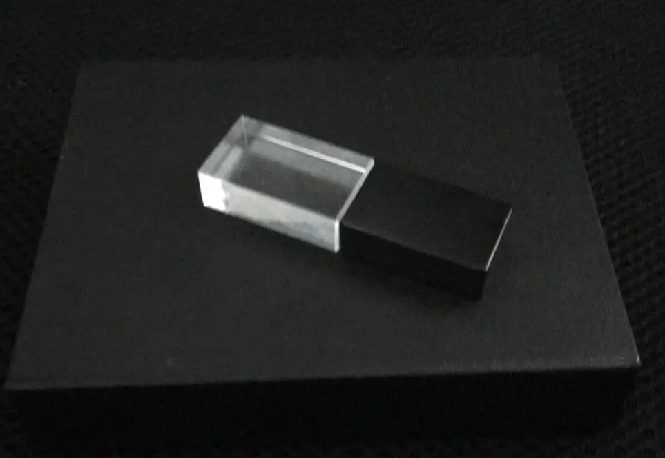 USB 3,0 прозрачный акриловый хрустальный флеш-накопитель на заказ 3D логотип компании подарок - Цвет: black