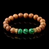 2022 Tibetan Buddhist Bracelet Men Gold Rune Metal Natural 10mm Wood Beads Handmade Bracelet Ethnic Stone Beaded Bracelet ► Photo 1/6