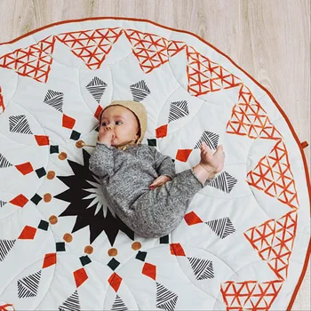 

Geometry Baby Play Mat Morocco Carpet Rug Cushion Children Toys Baby Photography Accessories Mats Kids Newborn Room Decor 90cm