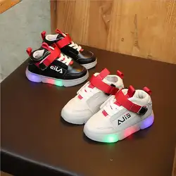 Новые весенние детские кроссовки со светодио дный, спортивная обувь для девочек и мальчиков, Студенческая обувь на плоской подошве
