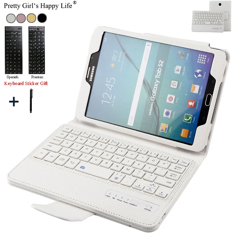 Per Samsung Galaxy Tab S2 8 ''T710 T715 Cassa della Tastiera Senza Fili di  Bluetooth Per Samsung Tab S2 8.0 Tablet di Vibrazione di cuoio Della  Copertura + Stylus|case for samsung tab|bluetooth