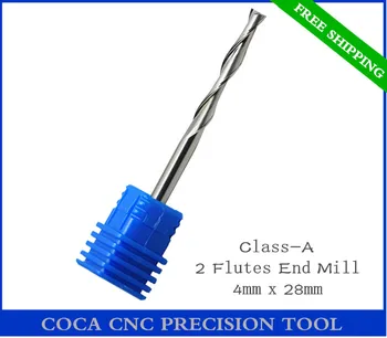 

4mm*28mm,Freeshipping CNC machine woodworking insert router bit,solid carbide end mill,2 flutes milling cutter,MDF,plastic