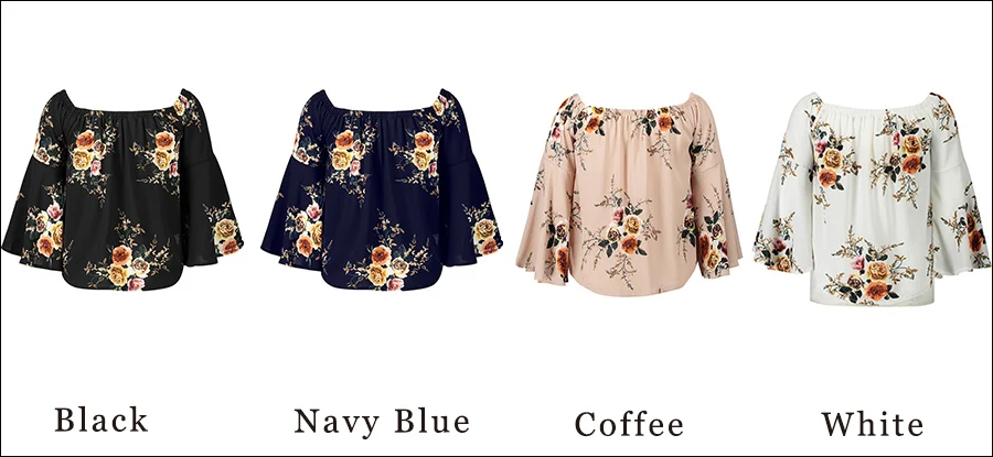 Gladiolus Off Shoulder Summer Blouse Women Flare Sleeve Floral Print Loose Shirt Women 2019 Spring Sexy Womens Tops And Blouses (25)
