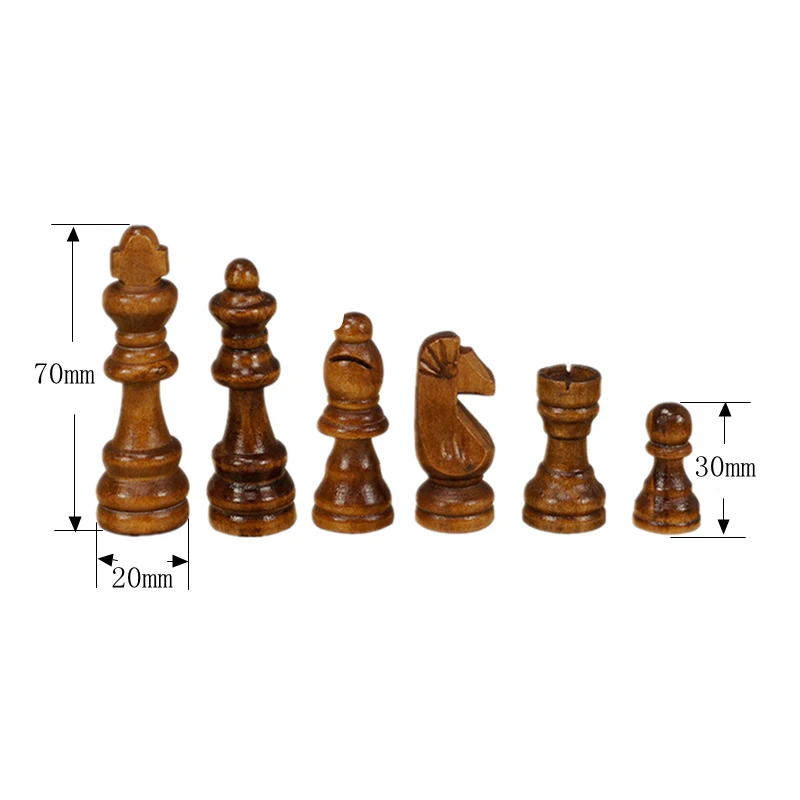 Pattern Chess Pieces Wood Coffee Table Professional Chess Board Family Game Set Traditional Game qenueson