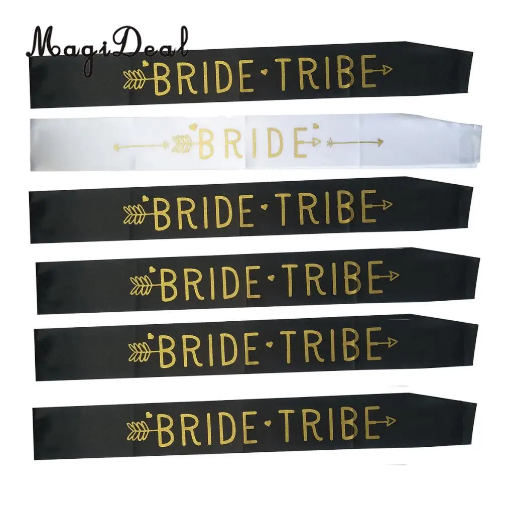 12/set Bride Tribe Sash Hen Bachelorette Party Bridal Shower Accessories