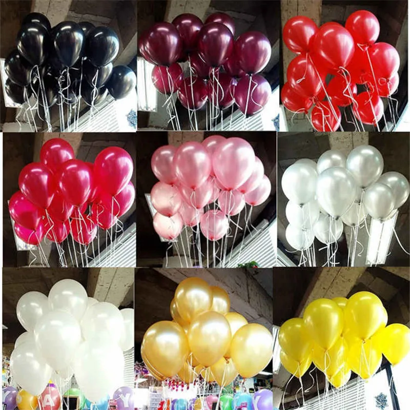 

100pcs/lot 10inch Balloon for Wedding adult Birthday baby shower gold silver blue Pink latex balloon Air Globos Party Supplies